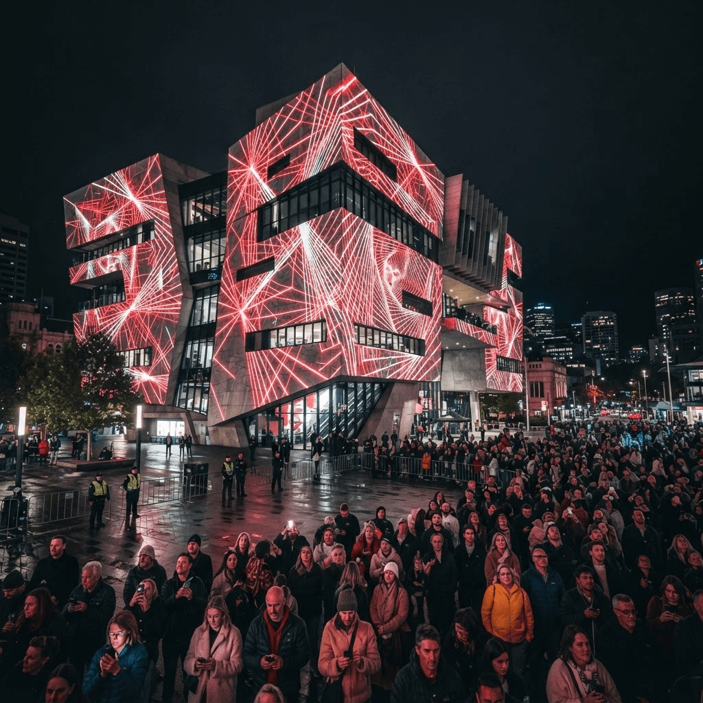 Large scale projection mapping at an event